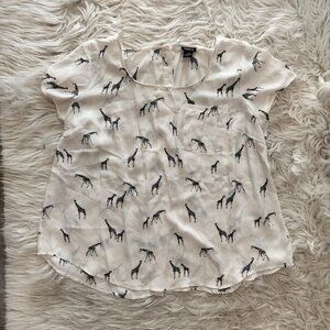 Torrid Giraffe Button Back Sheer Blouse